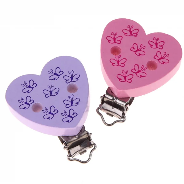 Heart Clip Butterfly — Kiki-Ena Craft Materials Natural Wood