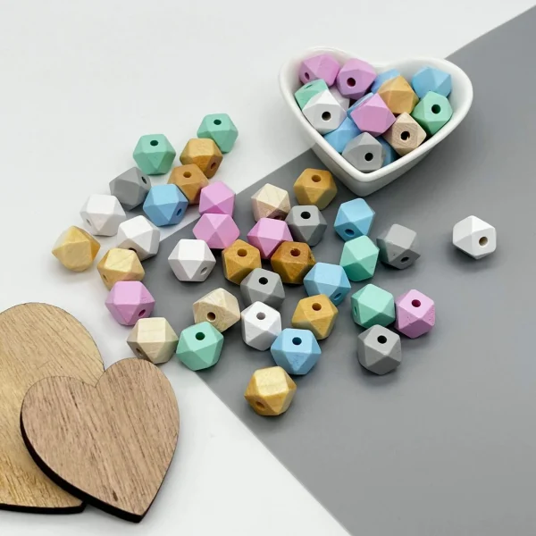 Hexagon Beads 12 mm — Kiki-Ena Craft Materials Natural Wood