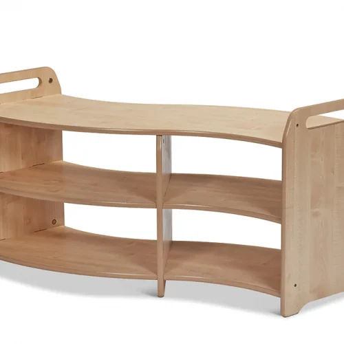 Tall S-Shaped Open Shelving System — Millhouse Learning Toys School