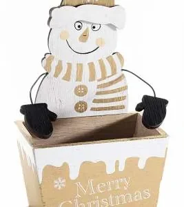 Wooden Box Snowman — Kiki-Ena Craft Material Natural Wood