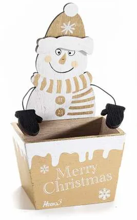 Wooden Box Snowman — Kiki-Ena Craft Material Natural Wood
