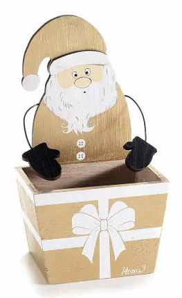 Wooden Box Father Christmas — Kiki-Ena Craft Material Natural Wood