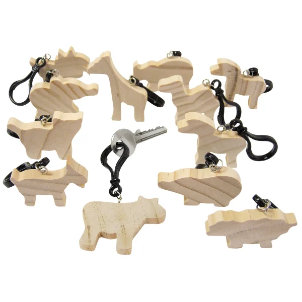 Wooden Animal Figure Keychains 12-Piece Set — Eduplay Educational Toy Nursery