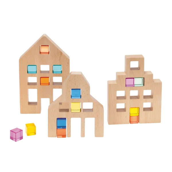 Wooden Houses for Acrylic Stones 3-Piece Set — Eduplay Educational Toy for Nursery