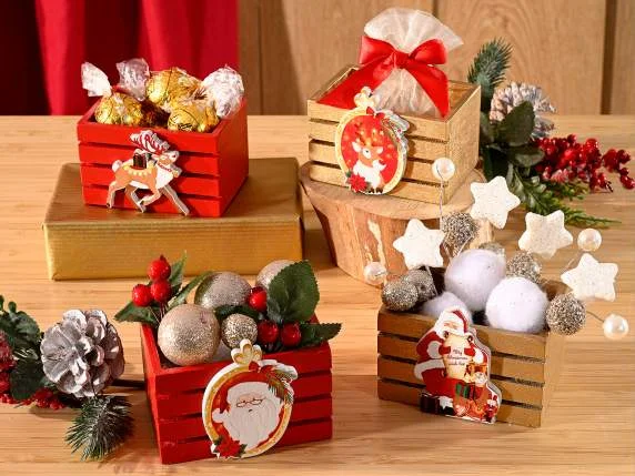 Wooden Christmas Basket — Kiki-Ena Craft Material Natural Wood