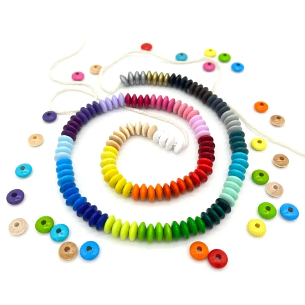 Wooden Lentil Beads 10mm • 50 Pieces