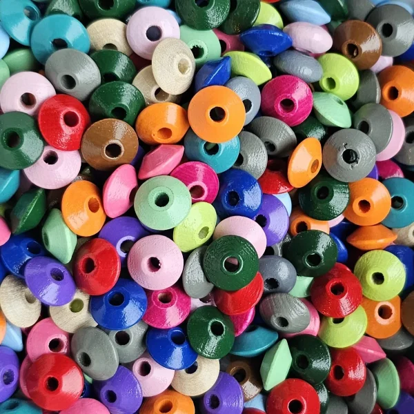 Wood Lentil Mix 10mm • 100g • SALE — Kiki-Ena Craft Materials Natural Wood