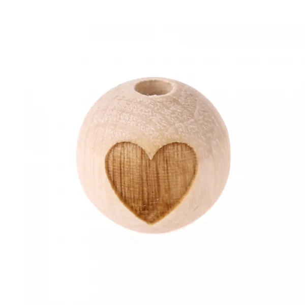 Wooden Heart Bead 15 mm — Kiki-Ena Craft Materials Natural Wood