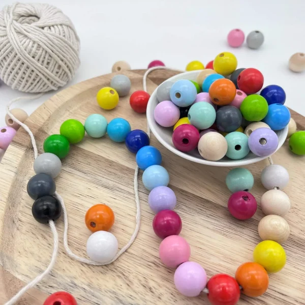 Wooden Beads 15mm • 10 Pieces — Kiki-Ena Natural Wood Craft Material