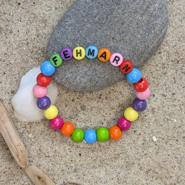 Wooden Bead Bracelet "Fehmarn Colourful" — Kiki-Ena Craft Materials Natural Wood