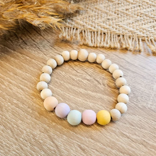 Wooden Bead Bracelet "Watercolor" Craft Set — Kiki-Ena Craft Materials Natural Wood