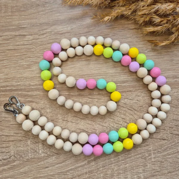 Wooden beads mobile phone chain 'Candy' craft kit — Kiki-Ena Craft Materials – Natural Wood
