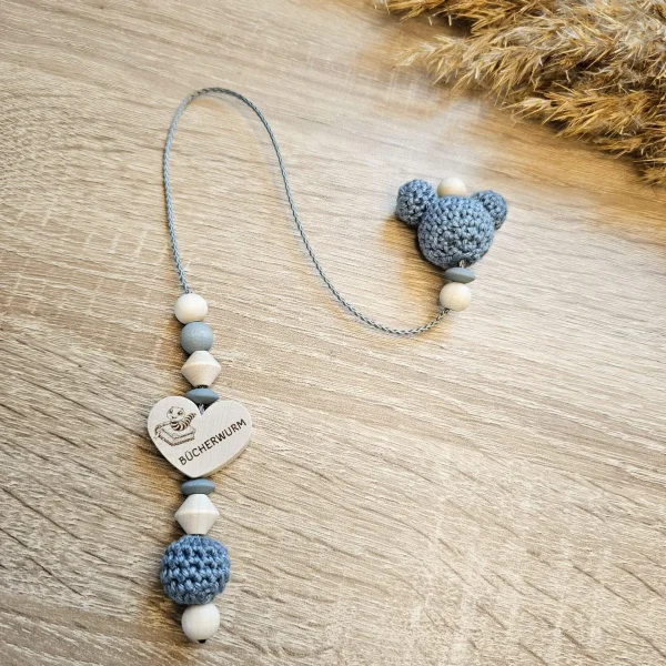 Wooden Beads Bookmark 'Crochet Mouse' Craft Kit — Kiki-Ena Craft Materials Natural Wood