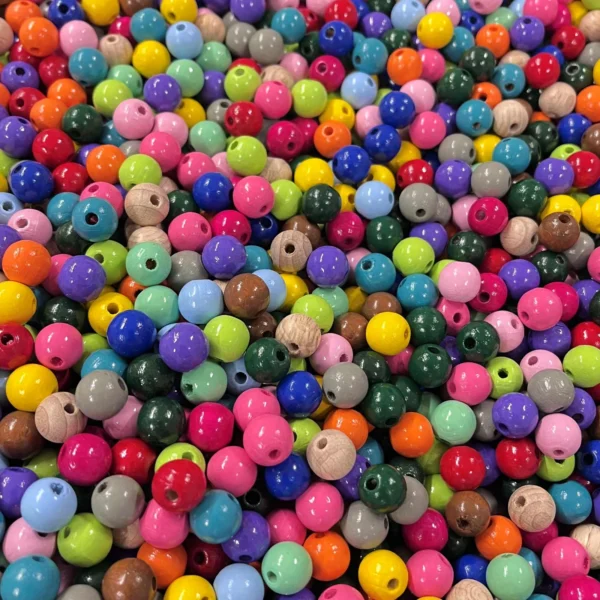 Wooden Bead Mix • 10mm • 100g • SALE — Kiki-Ena Natural Wood Craft Materials