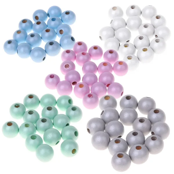 Mother-of-Pearl Wood Beads 12 mm • 25 Pieces — Kiki-Ena Natural Wood Craft Materials