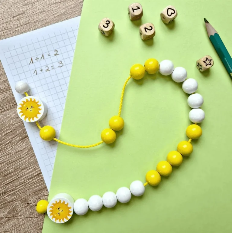 Wooden beads counting chain 'Sun' craft kit — Kiki-Ena Craft Materials – Natural Wood