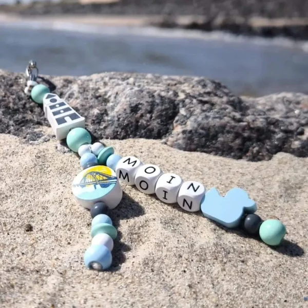 Wooden Beads Keychain "Moin" Craft Kit — Kiki-Ena Craft Materials Natural Wood