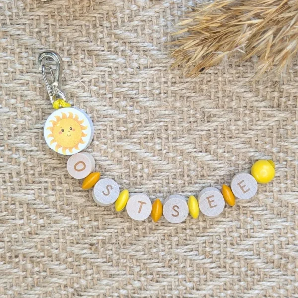 Wooden Bead Key Ring "Baltic Sun" — Kiki-Ena Craft Materials Natural Wood
