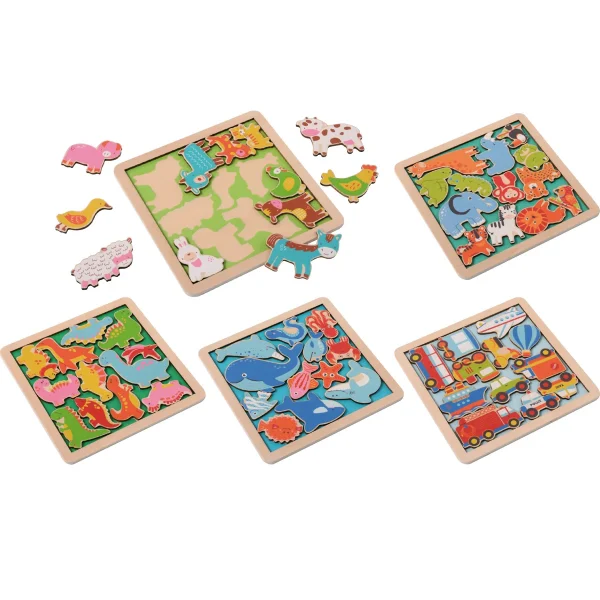 Wooden Puzzles 5-Piece Set — Eduplay Educational Toy for Nursery