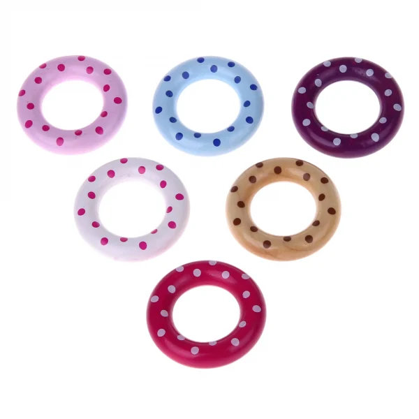 Wooden Ring / Teething Ring Mini Dots — Kiki-Ena Natural Wood Craft Materials