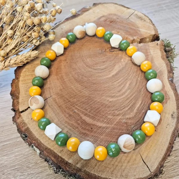 Dog Collar Necklace "Olive" Craft Set — Kiki-Ena Craft Materials Natural Wood