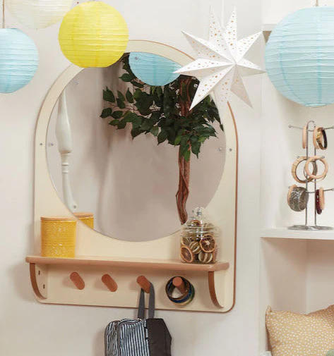 Children's Wall Mirror with Coat Pegs — Millhouse Learning Toy School