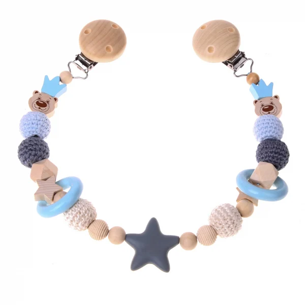 Baby Blue Bear with Crown Pram Chain Craft Kit — Kiki-Ena Natural Wood Craft Materials