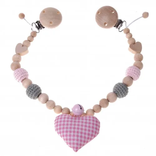 Pram Chain Craft Set Fabric Heart — Kiki-Ena Natural Wood Craft Materials