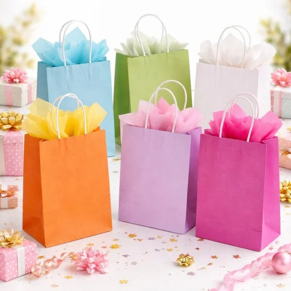 Small coloured gift bag • paper — Kiki-Ena Craft Materials Natural wood