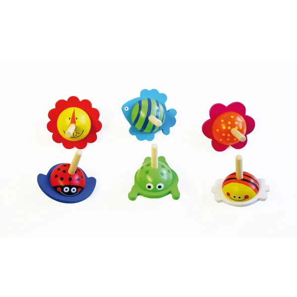 Small animal wooden spinning top — Eduplay educational nursery toy
