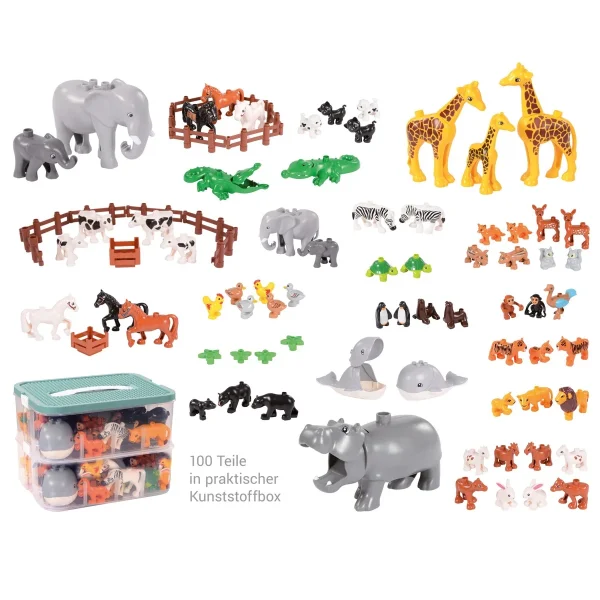 Clamp Building Block Set Junior Accessories Animals and Fences 100 Pieces — Eduplay educational toy
