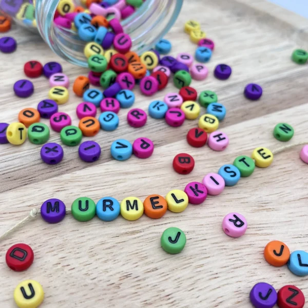 Letter Beads Mix Plastic • Ø7mm • Multicoloured • 25g — Kiki-Ena Craft Materials Natural Wood