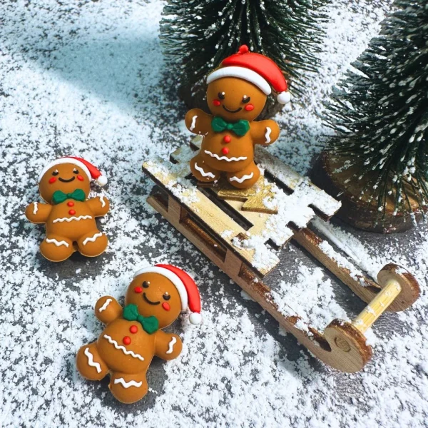 Gingerbread Man Silicone Motif Bead — Kiki-Ena Natural Wood Craft Materials