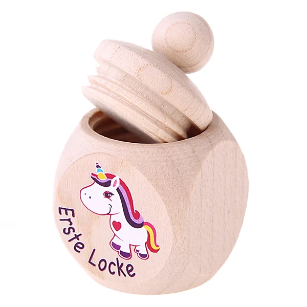 Baby Hair Keepsake Box Unicorn Pink — Kiki-Ena Natural Wood Craft Materials