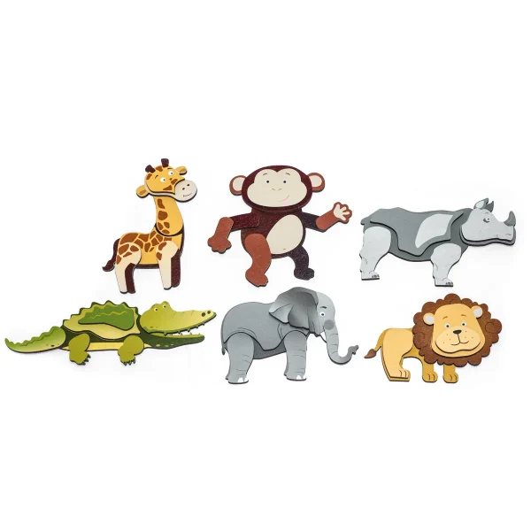 Magnetic Puzzle Wild Animals Set of 6 — Eduplay educational toy