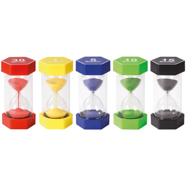 Mega Sand Timers Set 30 sec, 1, 5, 10, 15 min — Eduplay educational toy for nursery