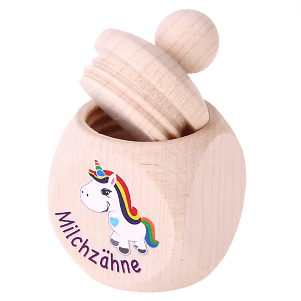 Rainbow Unicorn Tooth Box — Kiki-Ena Craft Materials Natural Wood