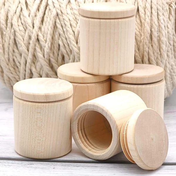 Tooth Fairy Box / Wooden Box • Round • ∅ 4cm • Blank — Kiki-Ena Craft Materials Natural Wood