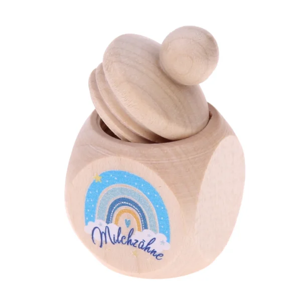 Rainbow Blue Tooth Box — Kiki-Ena Craft Materials Natural Wood