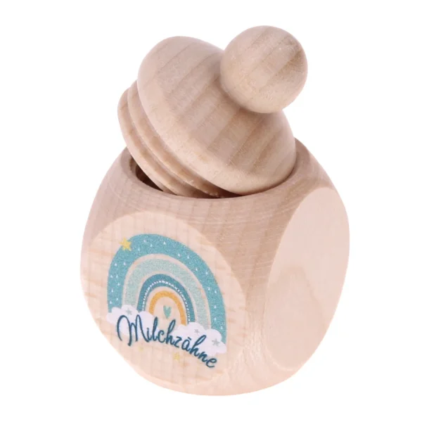 Mint rainbow tooth fairy box — Kiki-Ena natural wood craft supplies