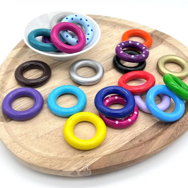 Mini Wooden Rings for Crafting 36mm Assorted — Kiki-Ena Craft Materials Natural Wood
