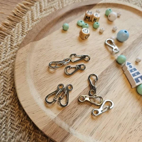 Mini Stainless Steel Carabiner — Kiki-Ena Craft Materials Natural Wood