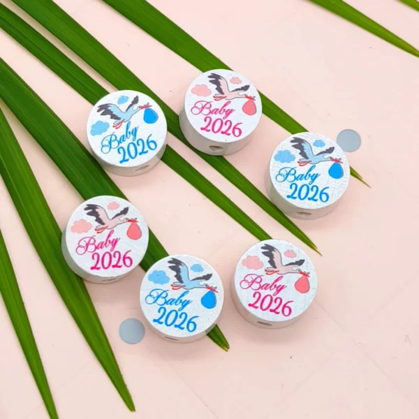 Mini motif bead Baby 2026 - 16mm — Kiki-Ena Craft Materials Natural wood