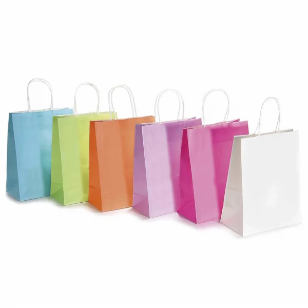 Medium-sized coloured gift bag • paper — Kiki-Ena Craft Materials Natural wood
