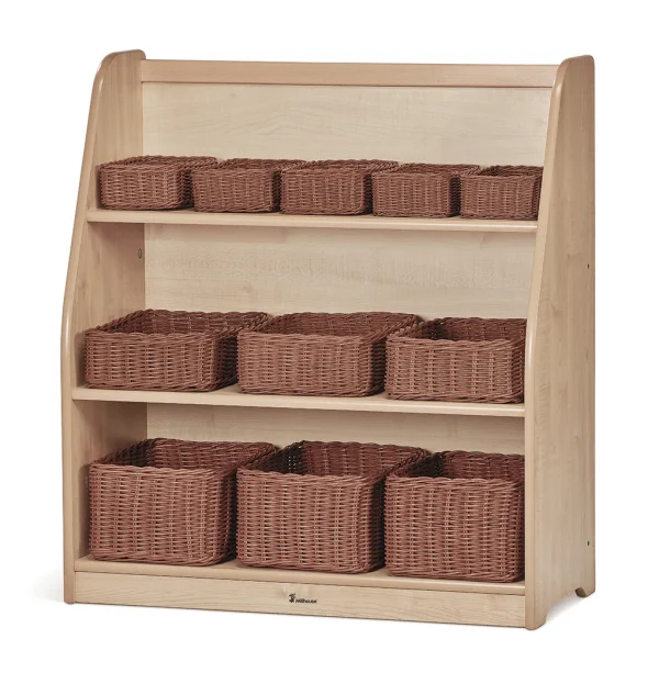 Medium-Height Tiered Shelf with Baskets — Millhouse Learning Toys School