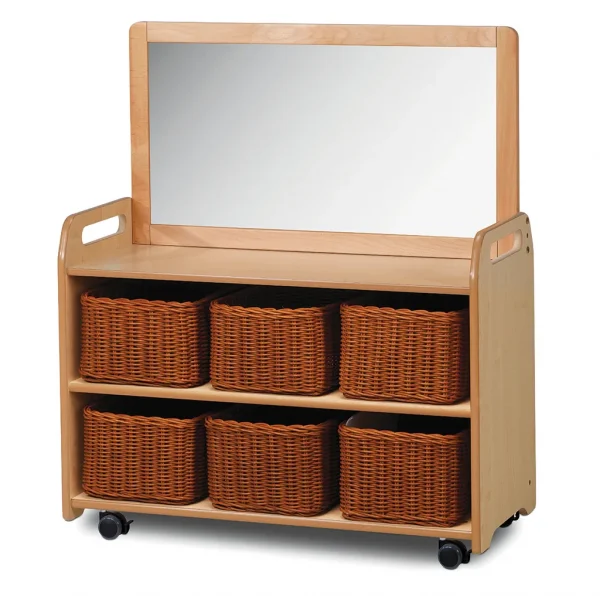Mobile Unit with Mounted Mirror and 6 Baskets — Millhouse Learning Toys School