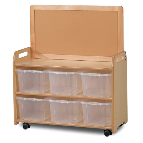 Mobile unit with top display and 6 clear containers — Millhouse Educational Play School