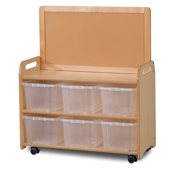 Mobile unit with top display and 6 clear containers — Millhouse Educational Play School