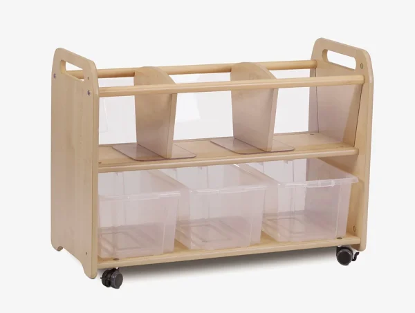 Mobile Clear View Storage Cabinet with 3 Clear Boxes — Millhouse Learning Toys School