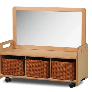 Millhouse PT583 Mobile Mirror Storage Unit with 3 Baskets
